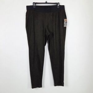 Karen Kane Size 1X Made In USA Brown Faux Suede Leggings